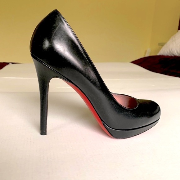 Stunning stiletto shoes shiny Black Real Leather heels pump with Platform Eur 40 - Picture 8 of 16